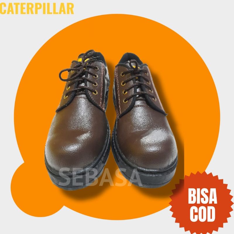 sepatu safety pendek warna coklat