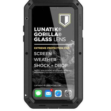 Lunatik Taktik Case Gorilla Glass IPhone 11.11 Pro.11 Pro Max - Full Hitam, 11 Pro