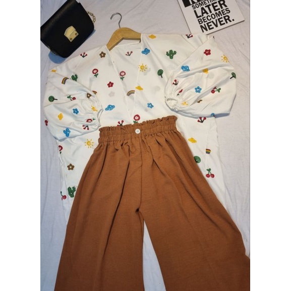 ONE SET KIYOWO OUTER+CELANA-OUTER+KALLY COKLAT