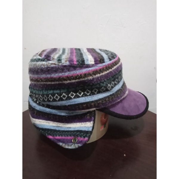 Topi kuping motif navajo etnik gunung