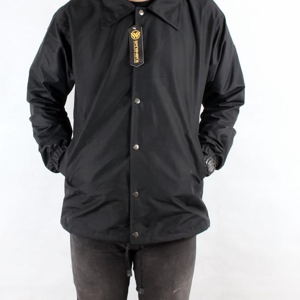 COACH JAKET / WINDBREAKER / JAKET PARASUT PRIA / JAKET POLOS BLACK - Hitam, M
