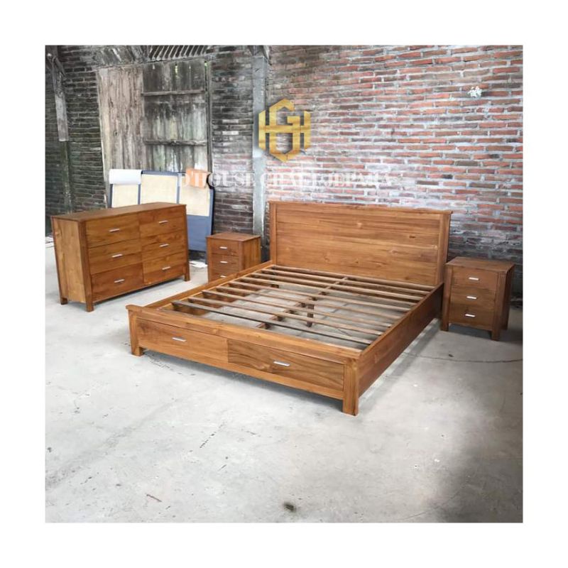 Set Kamar Tidur Minimalis Kayu Jati Jepara