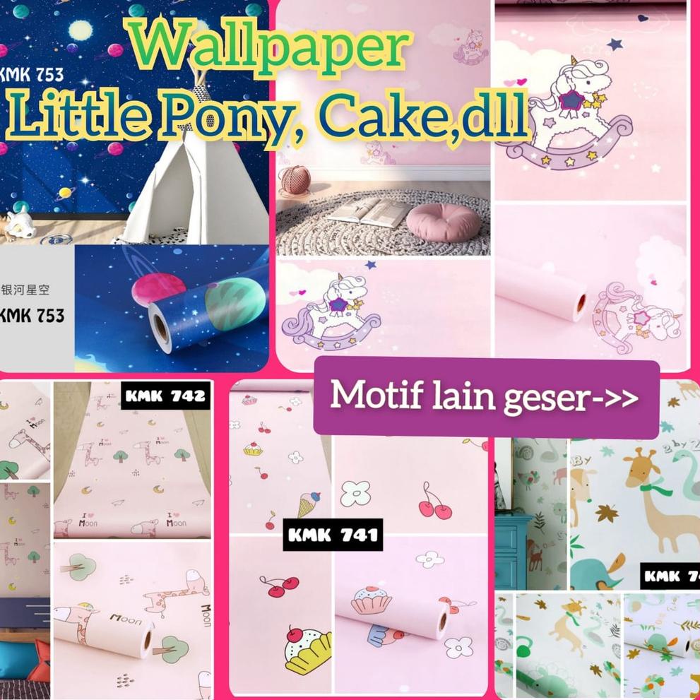 ㅰZ WALLPAPER WALPAPER WALL STICKER STIKER DINDING MY LITTLE PONY KUDA PONI KARTUN KAMAR TIDUR ANAK A