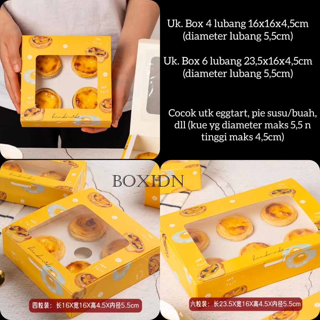 

Satuan Box Eggtart lubang 4 Box Egg Tart lubang 4 box pie box mooncake box eggtart lubang 6 Box eggtart lubang 2
