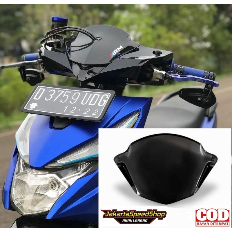 Visor honda beat fi esp bahan akrilik warna hitam kilap universal pnp honda beat fi esp new