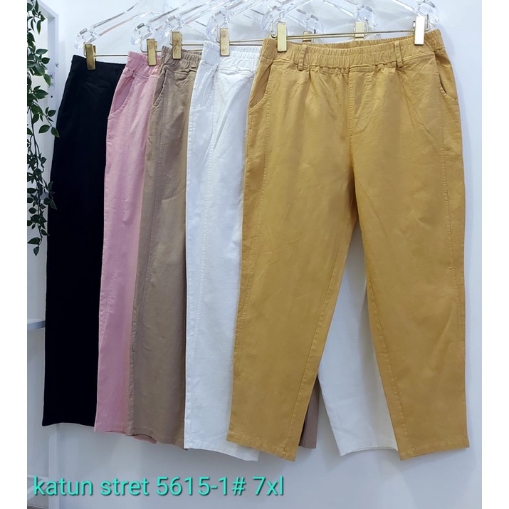 celana jogger wanita katun bangkok stretch import size 3XL,5XL &amp; 7XL