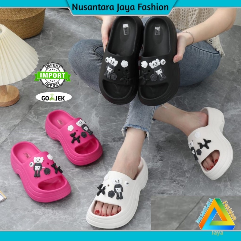 6.6 Sandal Selop Wanita Wedges CLOG Balance 7002-A1