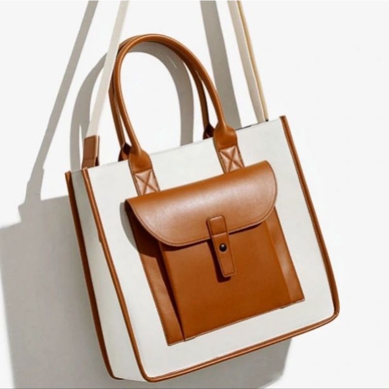 ZRA MAN SQUARE TOTE BAG WITH HANDLE