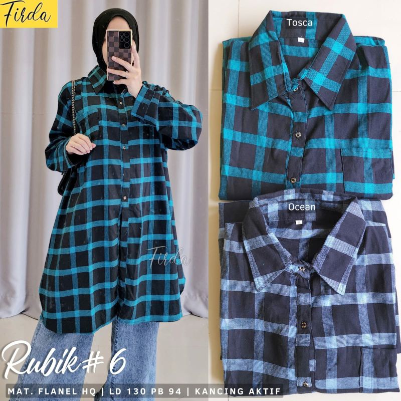 Rubik tunik tunik flanel kotak kotak ld 130 jumbo xxxl