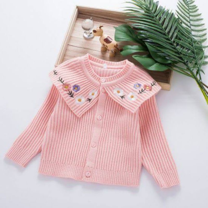 CARDIGAN ANAK RAJUT BUNGA, CARDIGAN ANAK 3-4 TAHUN