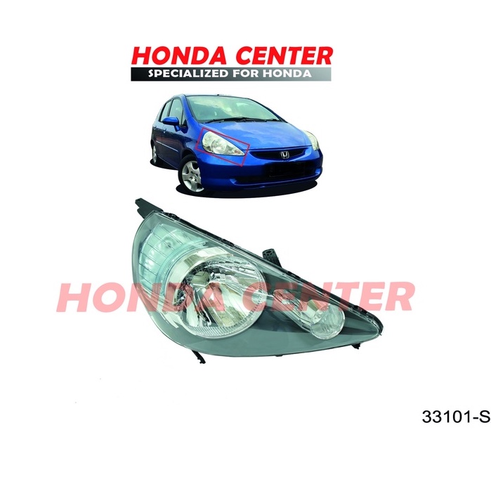 head lamp lampu depan honda jazz gd3 2004 2005 2006 2007 2008 black smoke