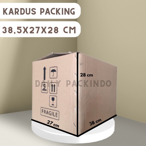 

Kardus/Packing/Dus/Corrugated/Box Ukuran 38.5X27X28 Cm Dus Besar Sablon Fragile