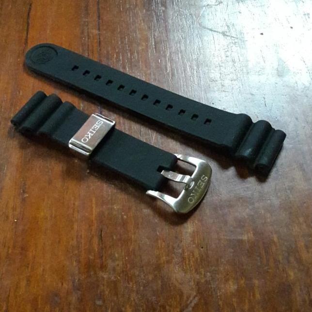 tali jam tangan rubber seiko strap rubber seiko diver (black)