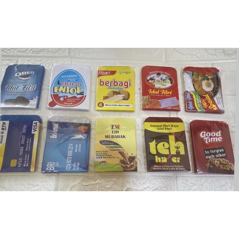 

TERMURAH AMPLOP LEBARAN 3 PACK (30 lembar ) uang di lipat 1X Tebal Motif Snack