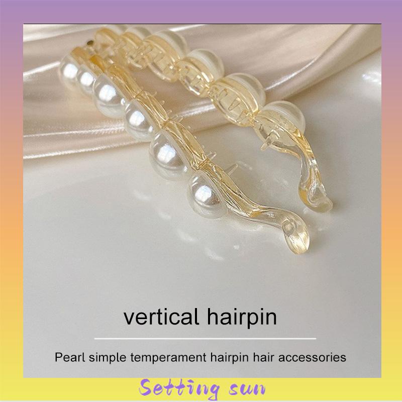 Jepit Rambut Pisang 10.5cm Mutiara Kristal Jepitan Ponytail  Salon Banana Ponytail Hair Claw Clips TN