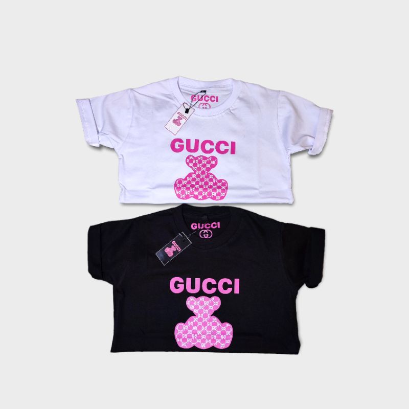 kaos anak baju anak anak gucc* boneka pink katun combed 24s super soft handfield .