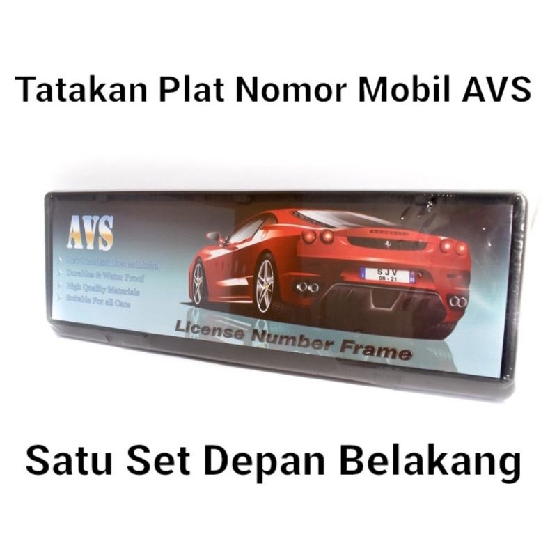 Tatakan Plat Nomor Mobil AVS Bahan Tebal Kuat 1 Set Depan Belakang