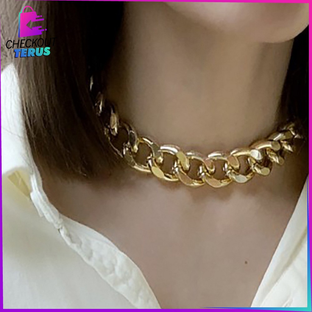 CT K138 Kalung Choker Retro Rantai Besar Wanita Pria Hip Hop Aksesoris Perhiasan Korean Fashion Necklace Big Chain