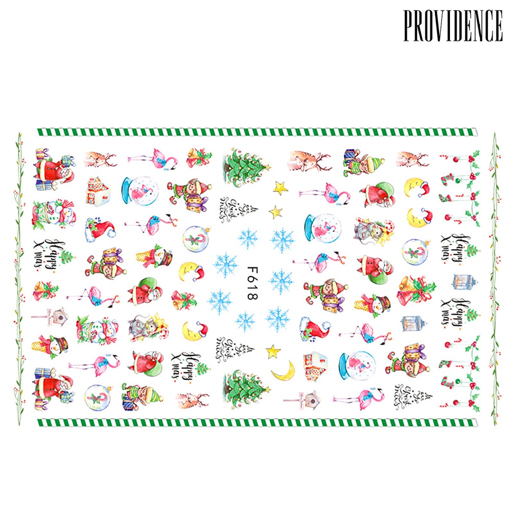 Providence Stiker Kuku 3D Motif Daun Maple / Kaktus / Santa Claus / Pohon Maple Untuk Dekorasi Nail Art / Manicure DIY