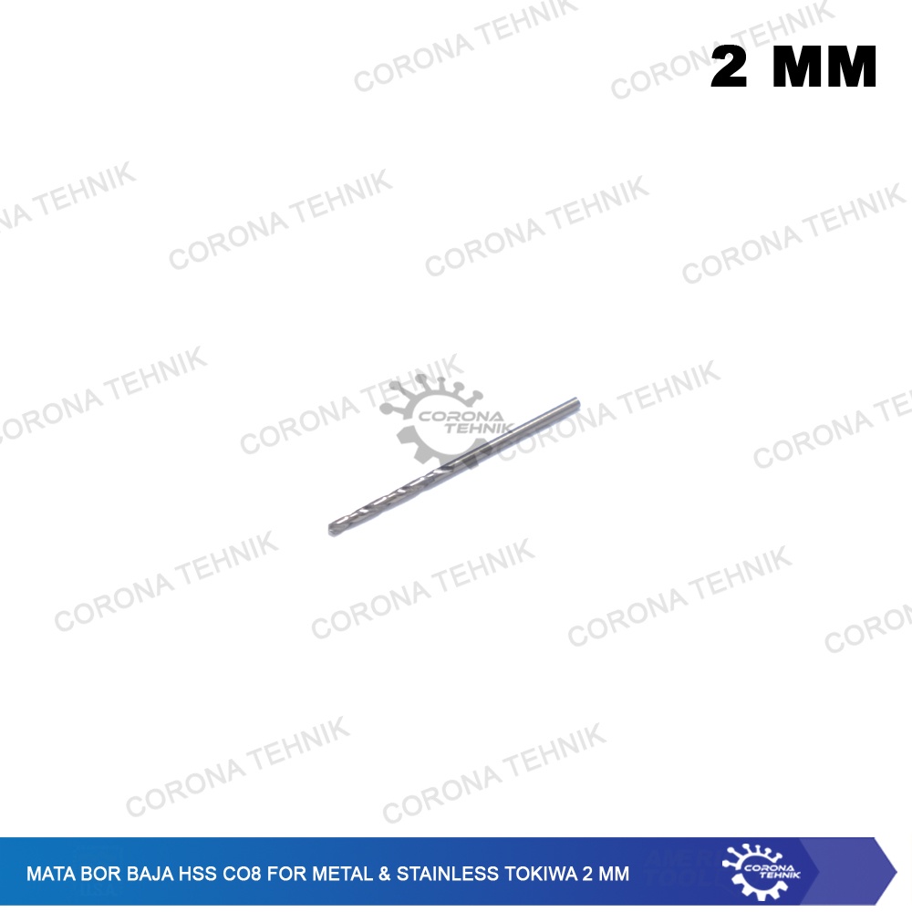 2 mm - Mata Bor Baja HSS Co8 For Metal &amp; Stainless Tokiwa