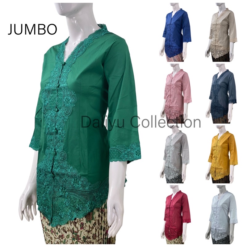 JESS02 - Daliyu KEBAYA ENCIM JUMBO LENGAN 7/8 BORDIR SENADA Katun Stretch / XXL 3XL 4XL 5XL