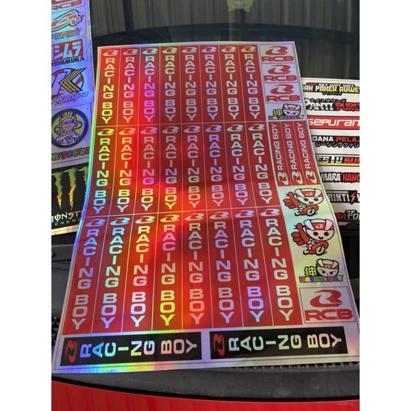Stiker Shock Rcb Racing Boy Stiker Hologram Isi Banyak