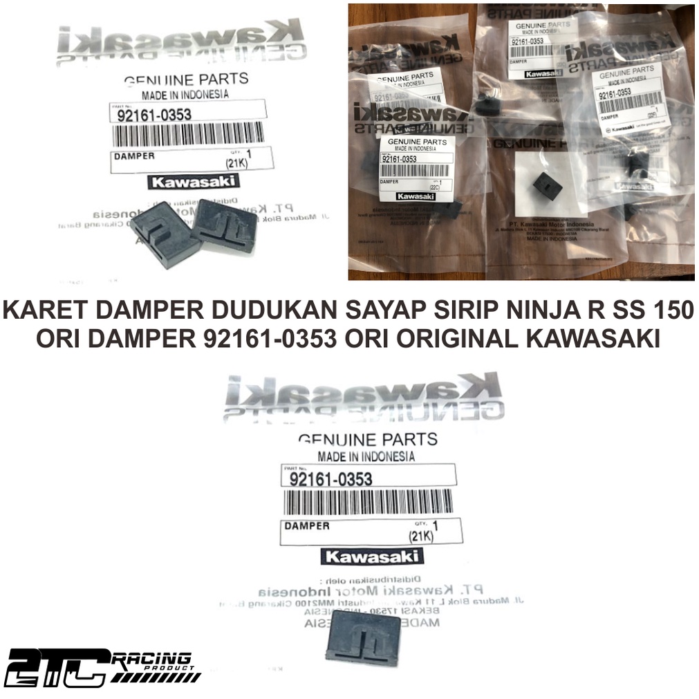 KARET DAMPER DUDUKAN SAYAP SIRIP NINJA R SS 150 ORI DAMPER 92161-0353 ORIGINAL KAWASAKI