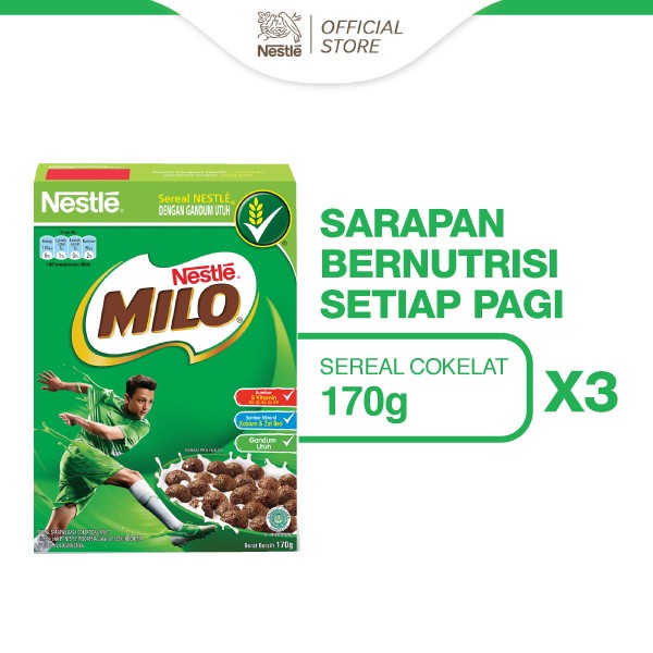 

Sereal Nestle Milo Sereal Coklat 170G X 3Pcs