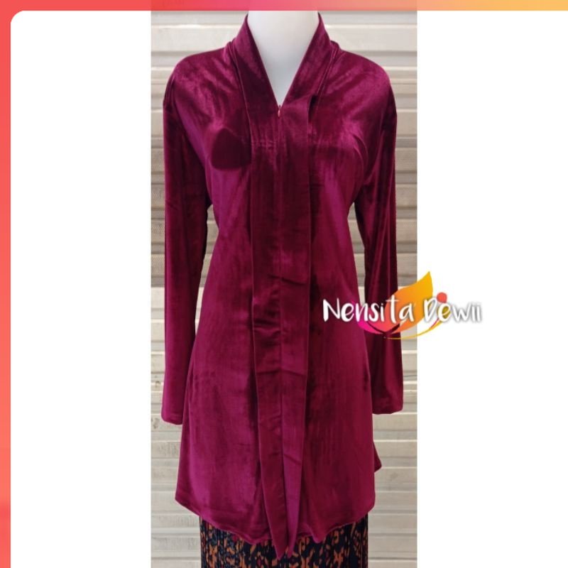Kebaya Wanita Bludru FT56Y Kebaya Kartini Panjang / Kebaya Bludru Model Kartini - Body Panjang Kebay