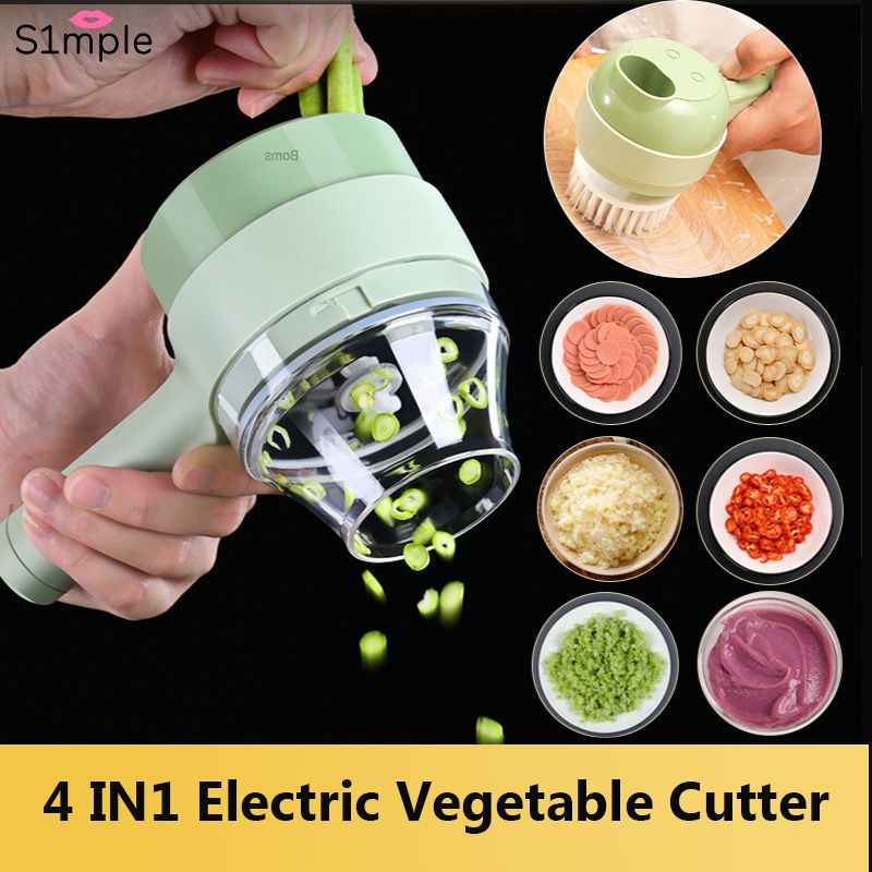 &lt; M.A &gt; Blender Sayur 4 in 1 Model Genggam Food Chopper Elektrik Mini Tanpa Kabel