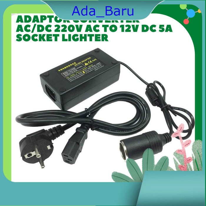 Adapter Charger Mobil Lighter AC ke DC Kulkas Mini Pompa Ban Elektrik