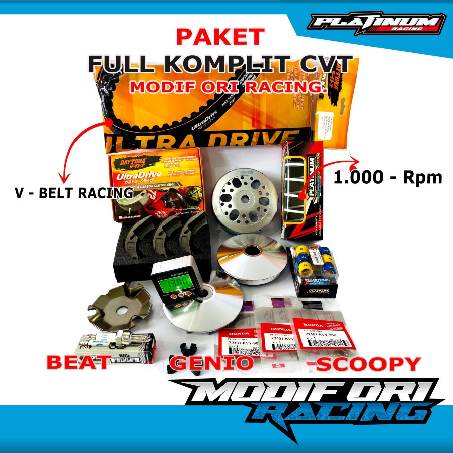 PAKET KOMPLIT KIRIAN CVT Honda BEAT ESP - Genio - Beat Deluxe Upgrade cvt Bubut Rumah Roller custom 