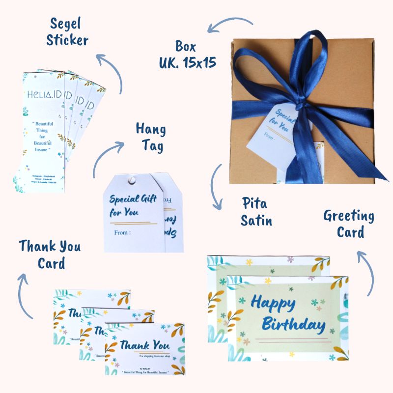 

Tambahan Packing Gift Box Greeting Card Pita Kertas Tisu Stiker