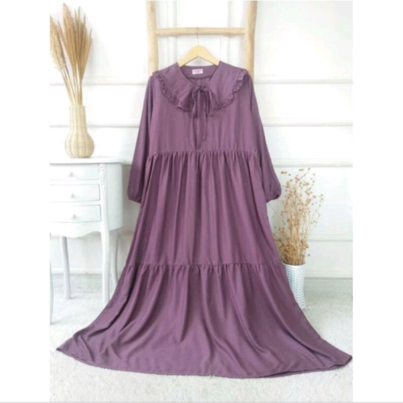 MAXI DRESS POLOS / GAMIS RAYON / GAMIS BUSUI SUSUN / DRESS KERAH