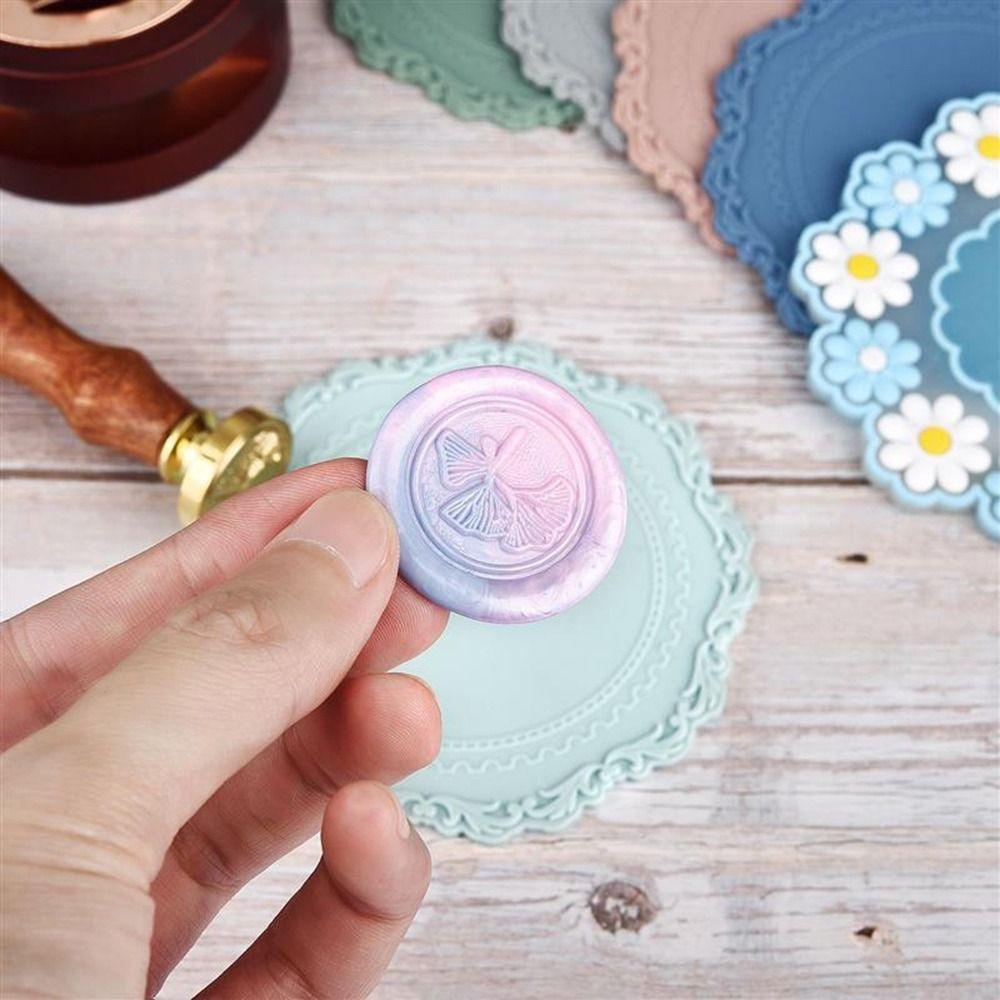 Solighter 4pcs Sealing Wax Demold Board Brithday Party Paint Backing Untuk Pernikahan Bantalan Stempel Lilin Lembut