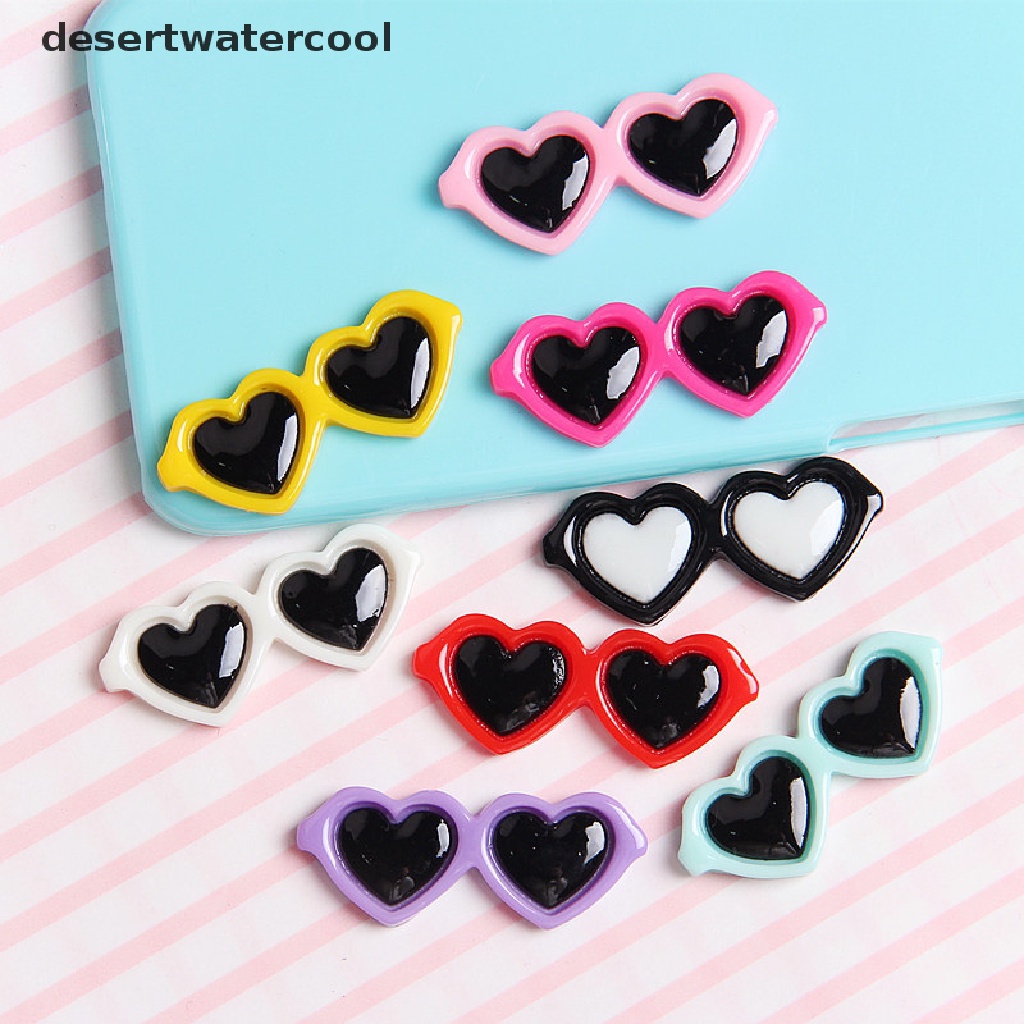 Deid 10pcs / Set Mainan Kacamata Resin Flatback Mini Untuk Dekorasi Rumah Boneka