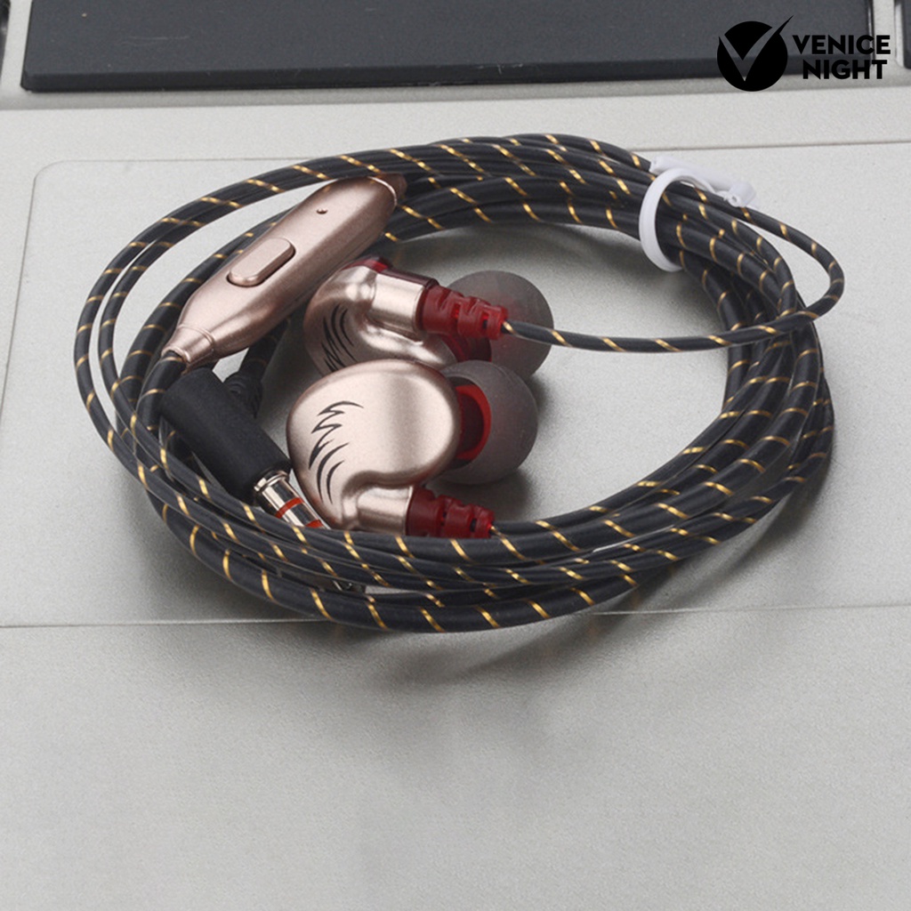 (VNEP) (Berkabel) V11 Earphone In-ear Mega Bass 3.5mm Sport Stereo Gaming Earbud dengan Mikrofon untuk Luar Ruangan