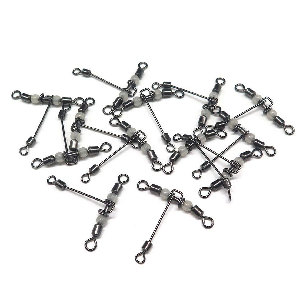 Lanfy Konektor Putar Pancing Aksesoris Memancing Konektor Manik-Manik Bercahaya Solid Ring Fishing Tackle Swivels Bearing Swivels Solid Connector