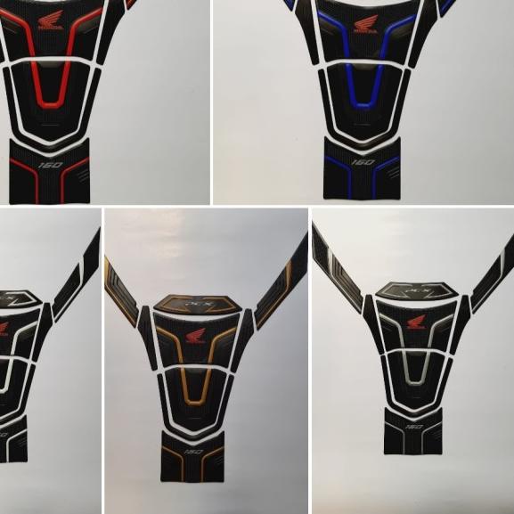 Tankpad pcx 160 Karet Timbul 3D merah Biru Gold Silver putih - Gold