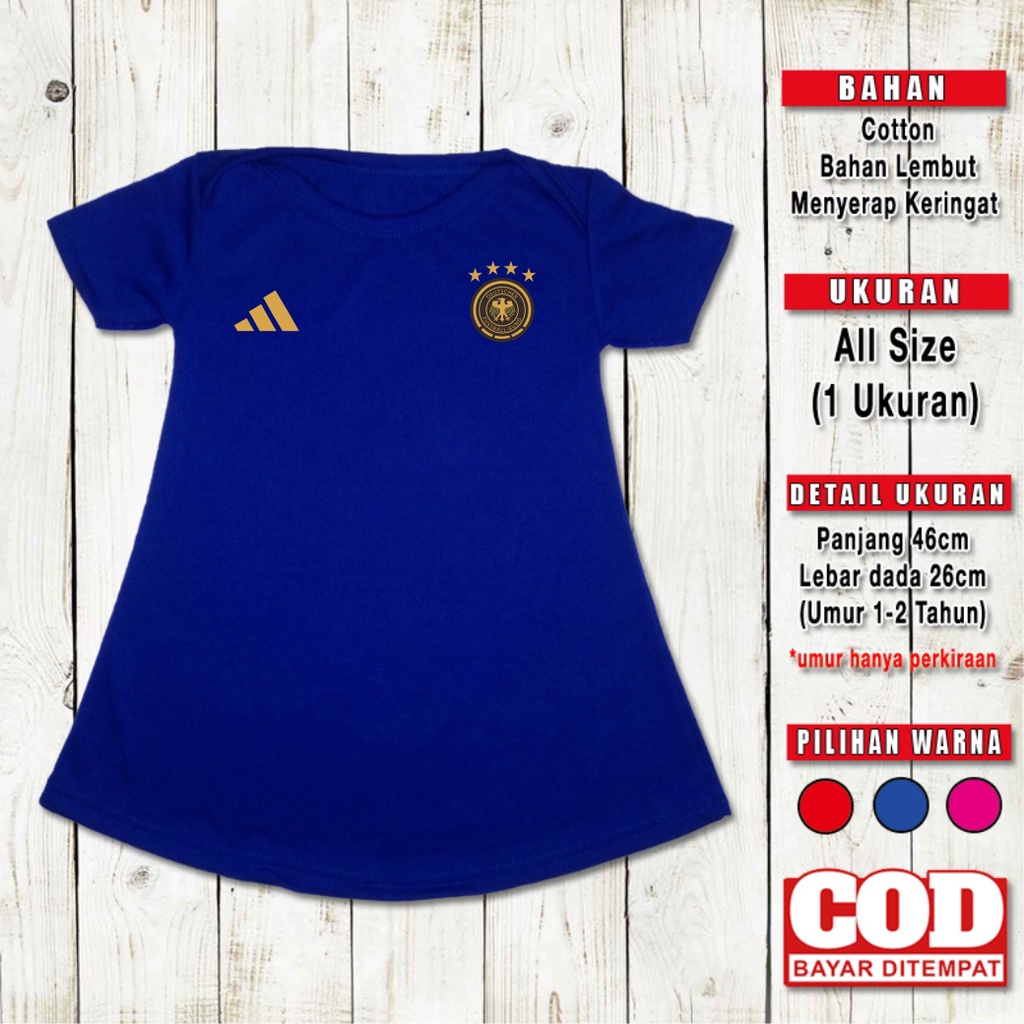 dress dres anak cewek Jerman Germany pakaian sepak bola bayi set kaos baju kado bayi anak balita pol