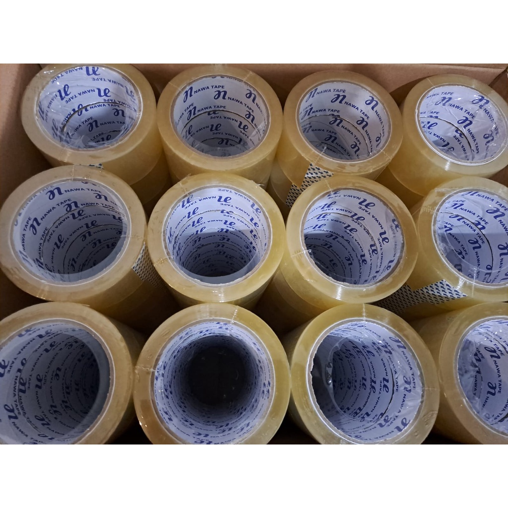 

LAKBAN NAWA TAPE BENING COKLAT UKURAN 45MM X 90YARD 1 DUS ISI 72 ROLL KUALITAS TERBAIK KUAT DAN LENGKET
