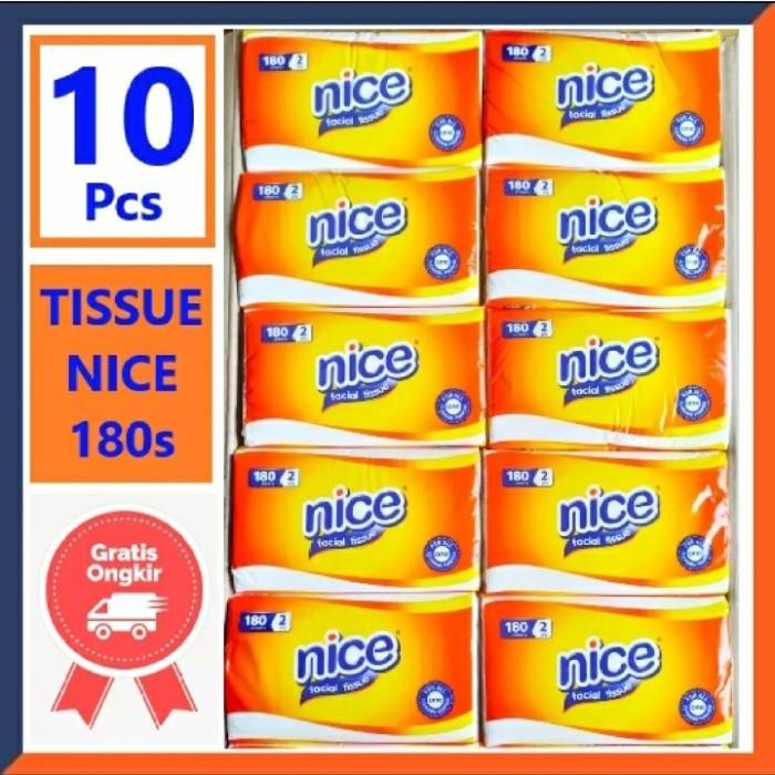 Premium Tissue Tissu Nice 180's, Clean Plus 180 Sheet 2ply Bundling 10 Pcs / Tisu Murah