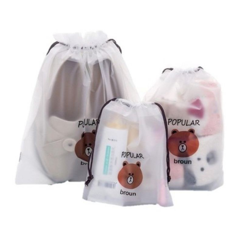 Pouch Travel Organizer Bag wadah Tas Serut Tempat Penyimpanan Alat Make Up Mandi Waterproof Anti Air Mini Sabun sikat odol