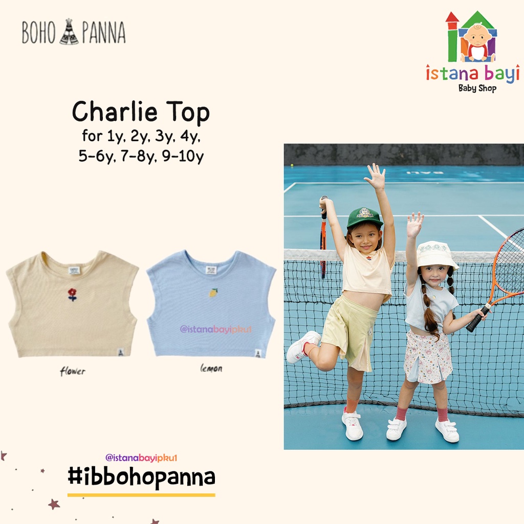 BOHOPANNA - CHARLIE TOP - KAOS ANAK PEREMPUAN - CARLIE TOP ATASAN ANAK 1-10 TAHUN