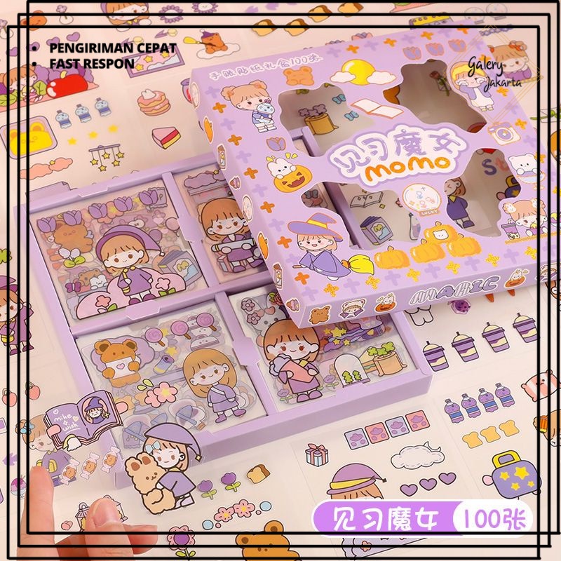 

100 Lembar Stiker Motif Kartun Korea Lucu Anti Air - Dekorasi Handbook Scrapbook DIY