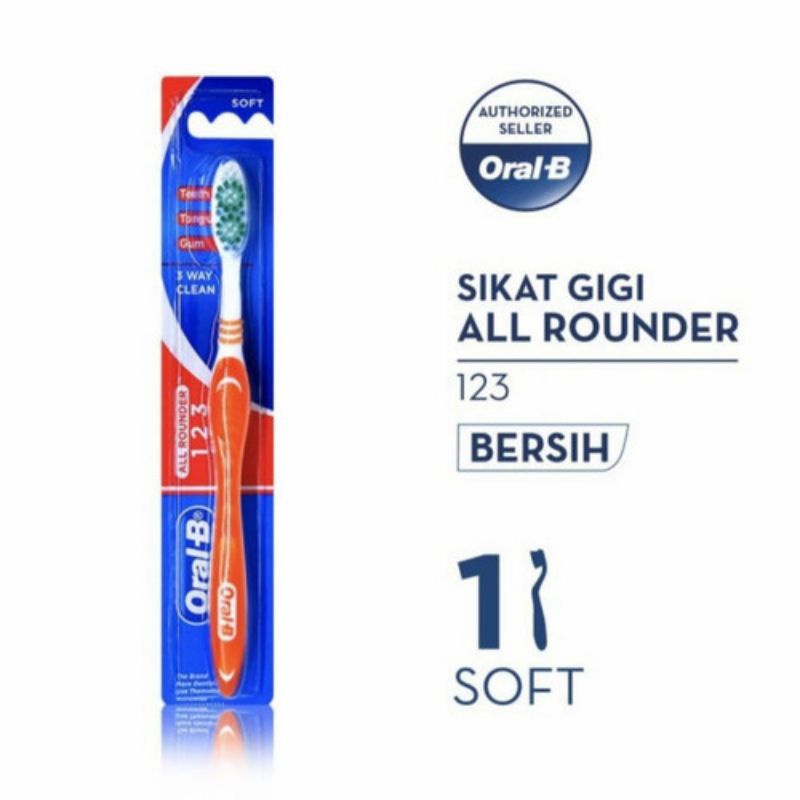 Oral B Sikat Gigi All Rounder 123 Clean / Fresh Clean Black - 1 pcs