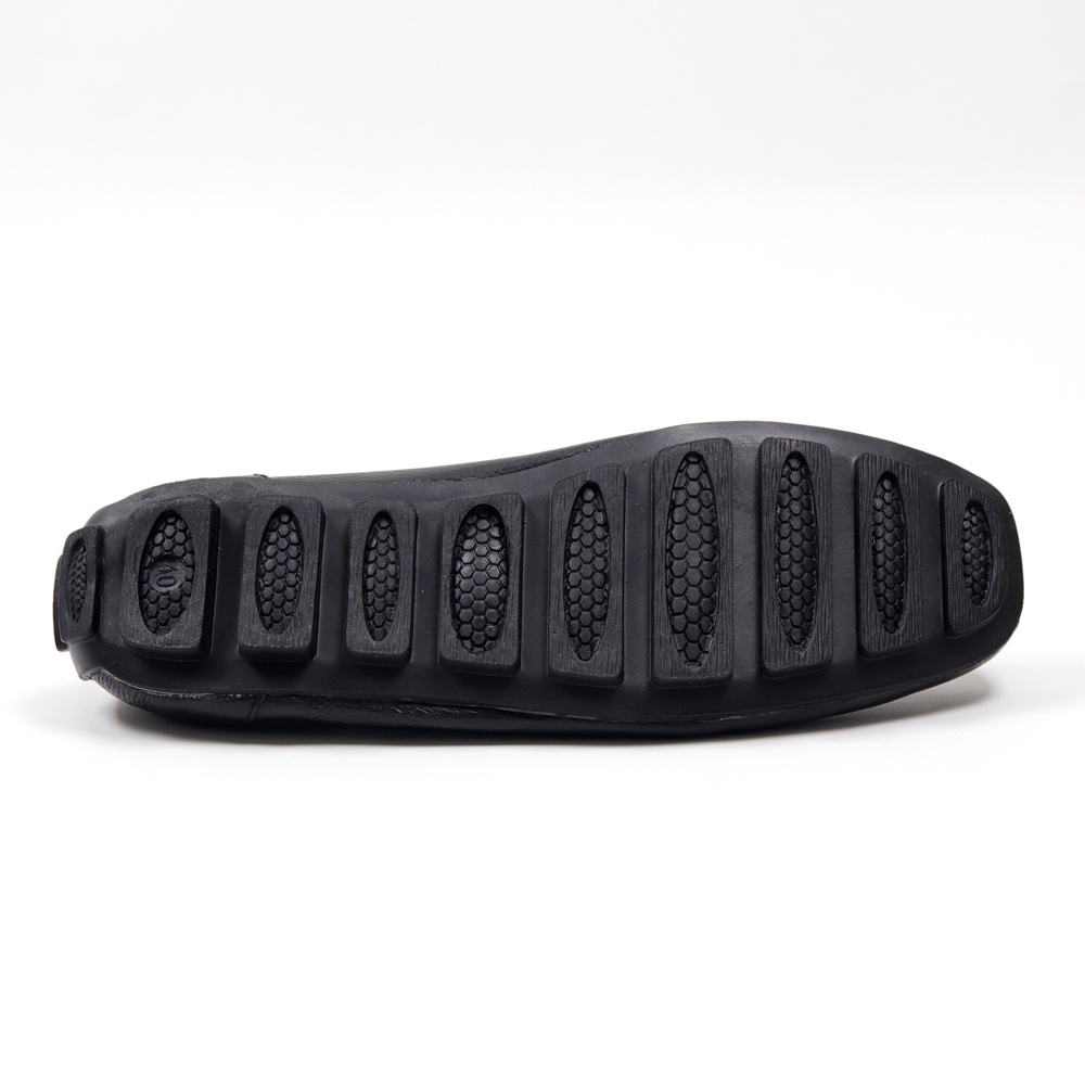 Sepatu Pantofel Pria Slip On Kulit Asli Street Walk Casual Formal Slop Cowo Keren Murah Promo Diskon Harga Terjangkau Hitam