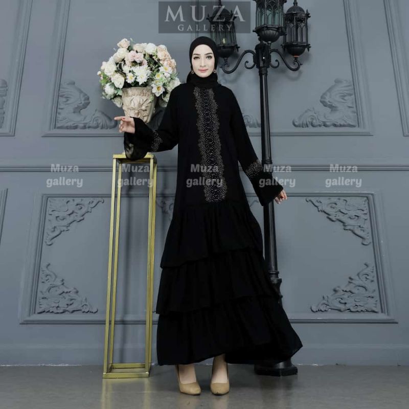 MUZA ABAYA DUBAI ABAYA HITAM HUMAIRO