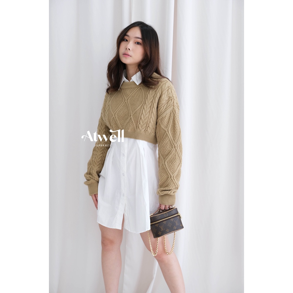 Beatrice Cable Knit Crop Sweater