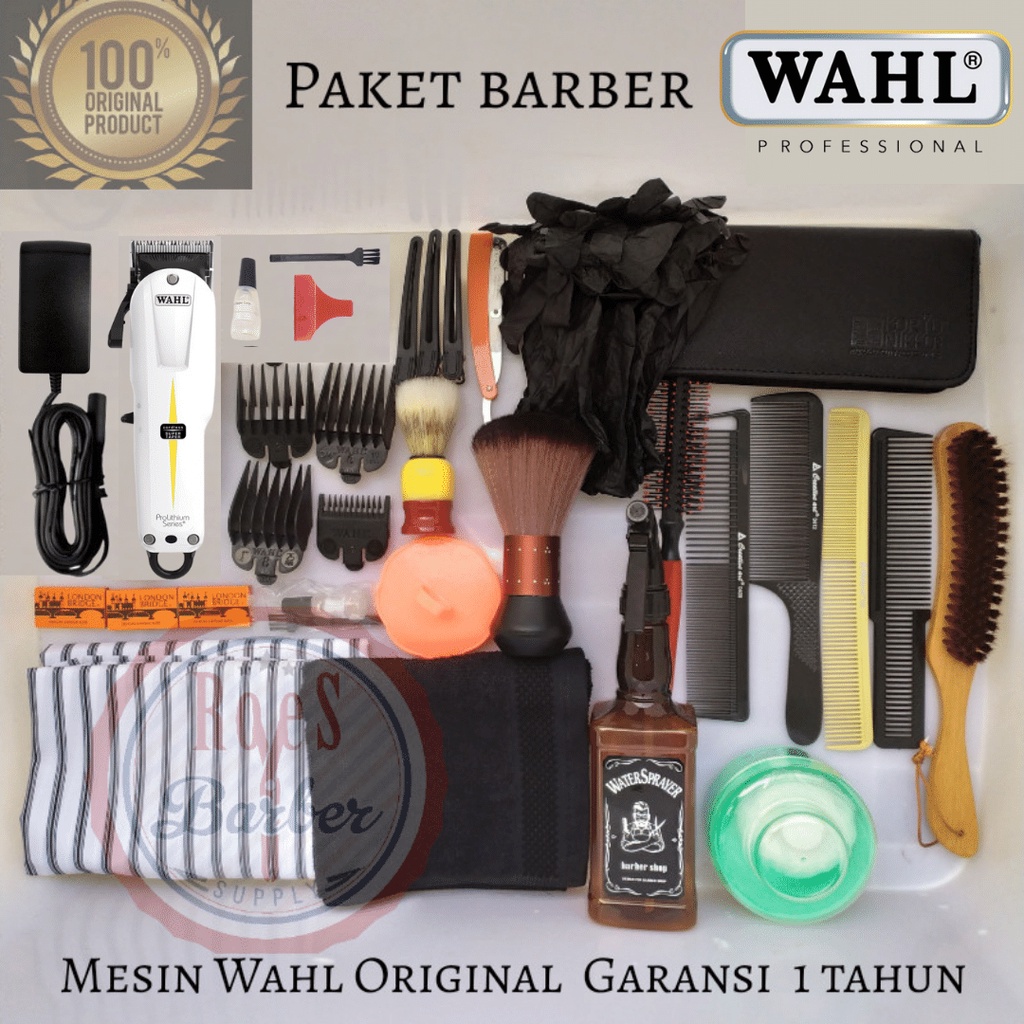 Alat Cukur Rambut Paket Barber - Peralatan Usaha Barbershop Standar / Mesin WAHL Supertaper Cordless